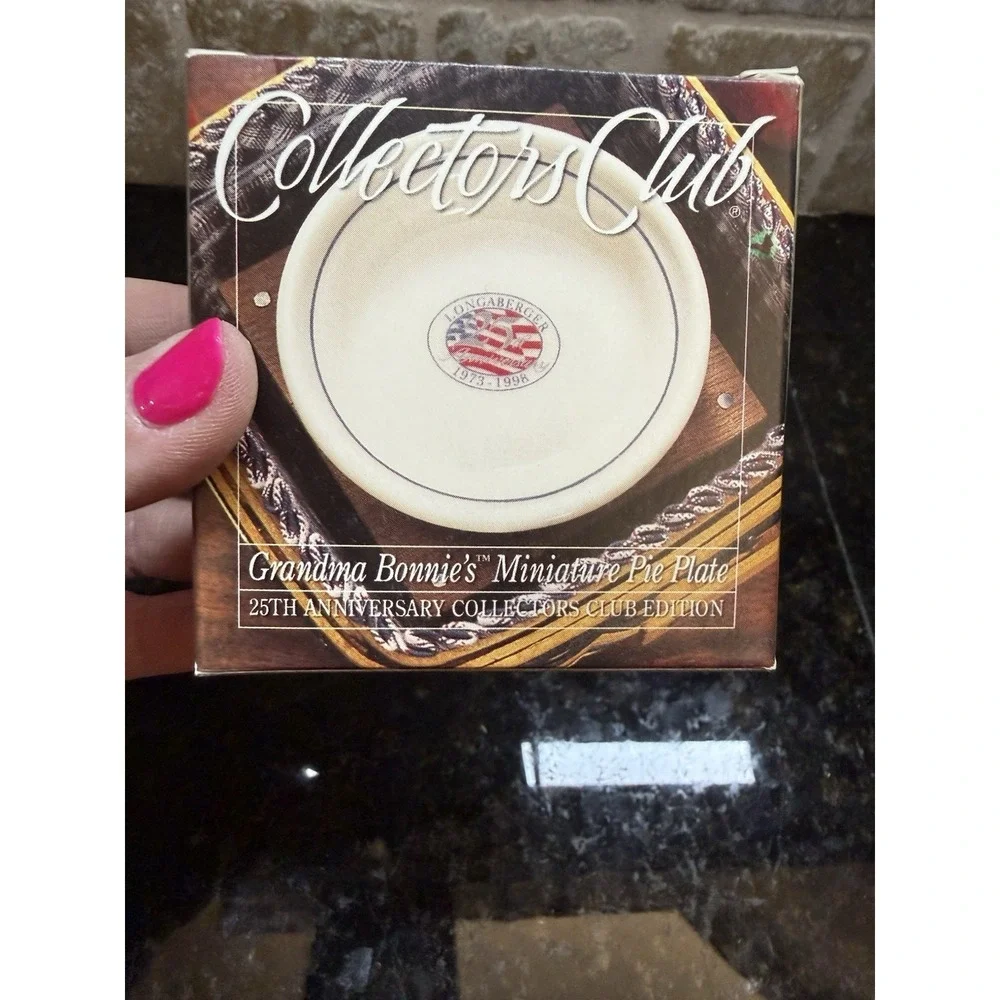 Longaberger Grandma Bonnies Miniature Pie Plate 25th Anniversary Collectors Club